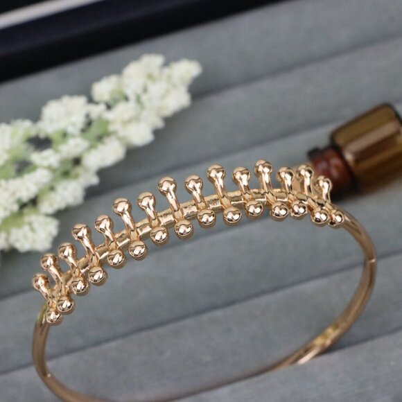 Rose Gold Designer Bangle with Unique Dome Shape Detailing, XPBL0486 - Picture 1 of 10